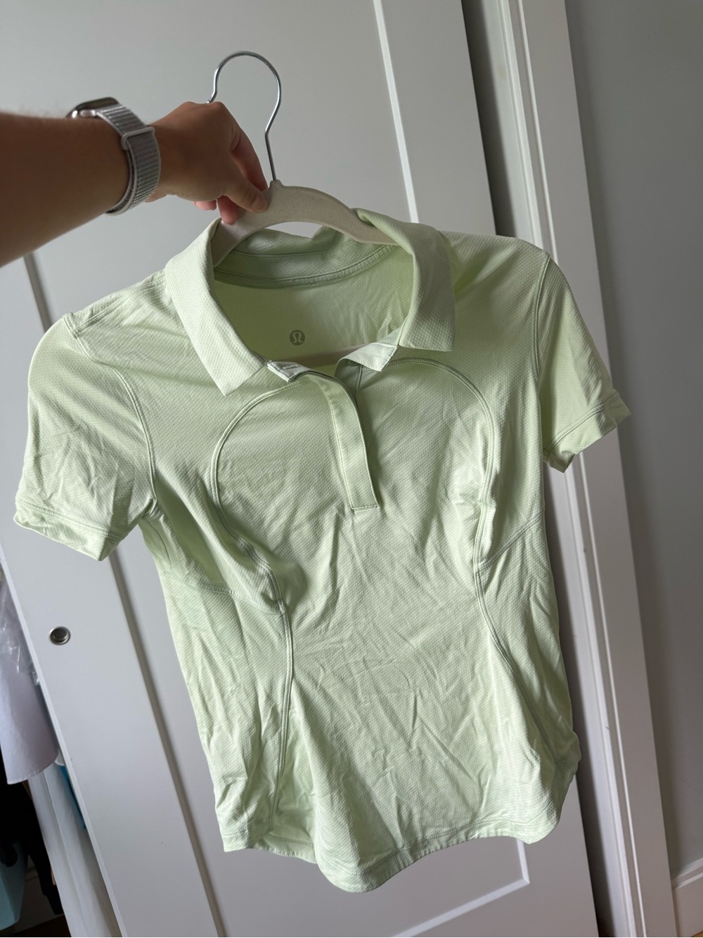 lululemon athletica Light Green Short Sleeve Polo Tee